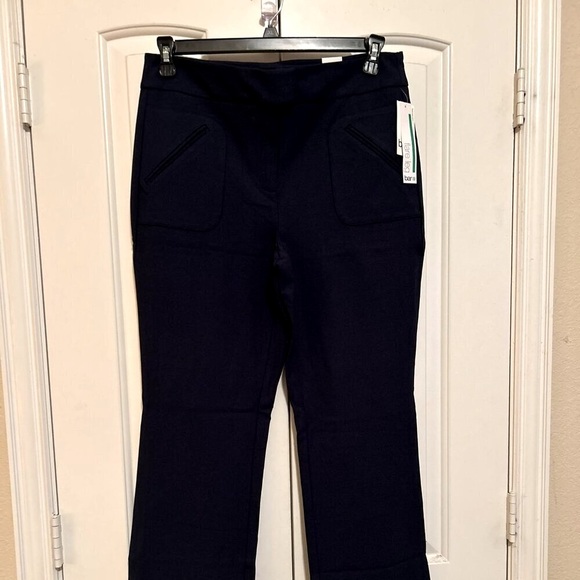 Woman’s dark blue flare leg trouser pants in size 12 by bar three. - Picture 1 of 3